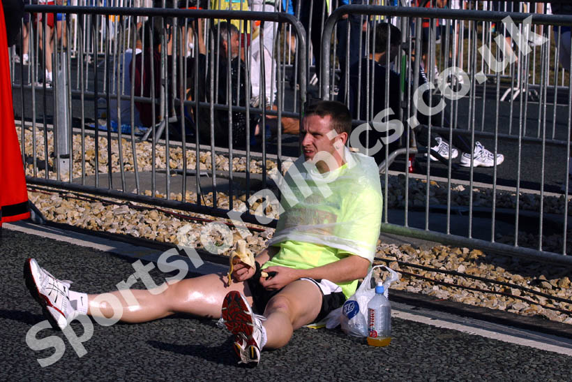 Having a final banana before Great North Run